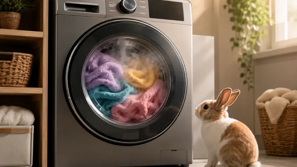 high-temperature-fabric-laundering-cycles-to-destroy-parasite-eggs-in-a-rabbit-flea-treatment