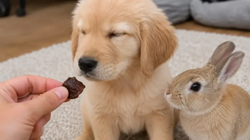 holding-a-high-value-liver-treat-near-a-dogs-nose-to-enforce-the-quiet-command