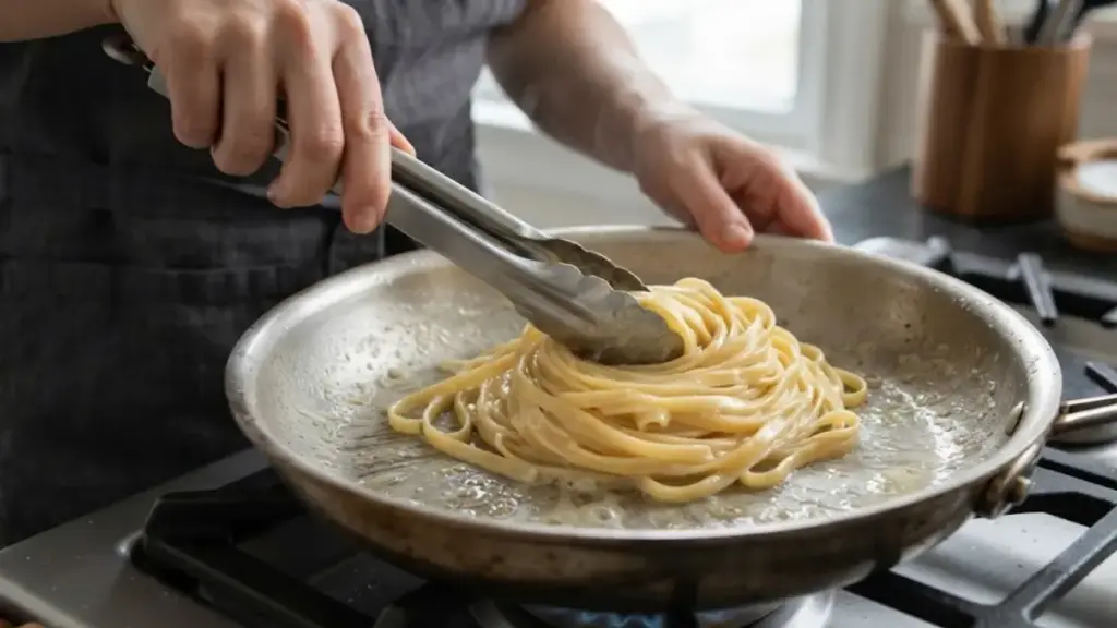 home-cook-swirling-pasta-strands-into-a-tight-nest-for-cheap-food-meals