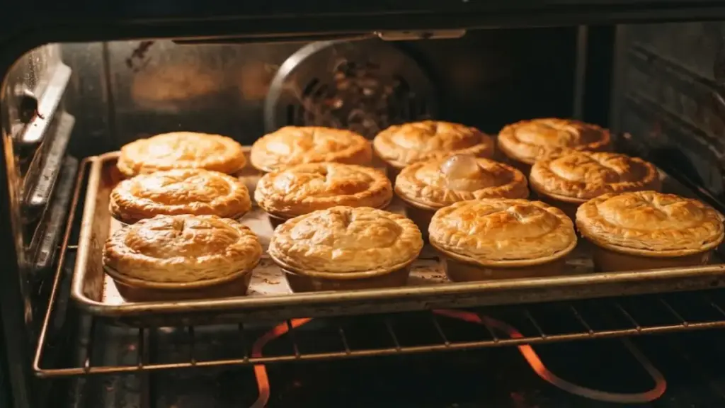 individual-ceramic-baking-dishes-filled-with-savory-pies-roasting-inside-the-oven