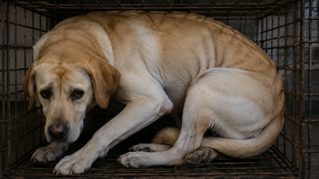 Joint restriction caused by the harmful effects of a canine kennel