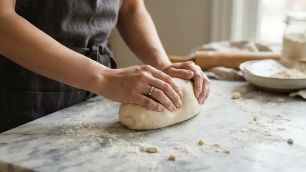 kneading-fresh-potato-dough-on-a-white-marble-countertop