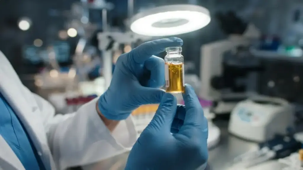 laboratory-technician-examining-a-blood-serum-sample-under-clinical-lights