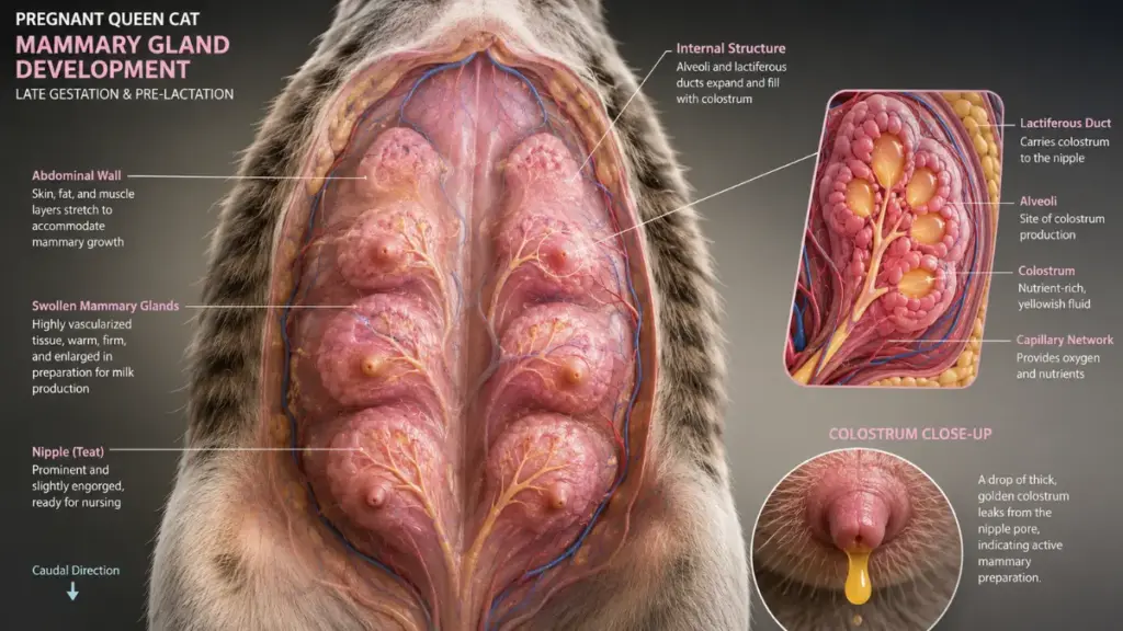 mammary-gland-swelling-as-physical-signs-cat-is-giving-birth