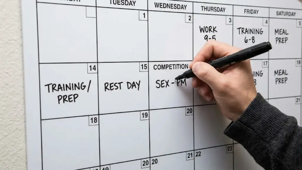 marking-a-daily-athletic-schedule-on-a-wall-calendar