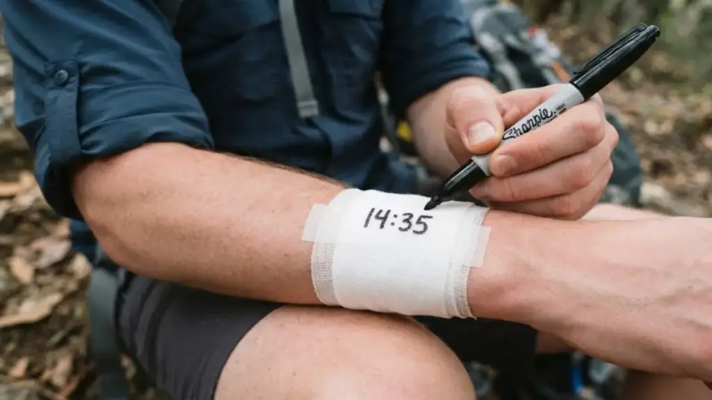 marking-a-timestamp-with-a-marker-on-first-aid-bandages