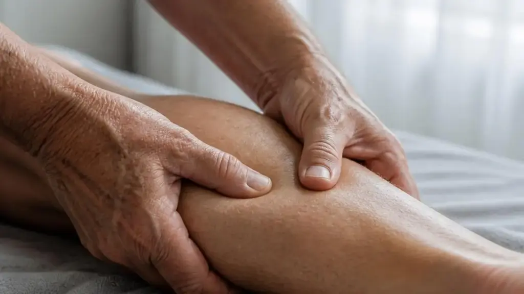 massaging-calf-muscle-for-beginner-fitness-recovery
