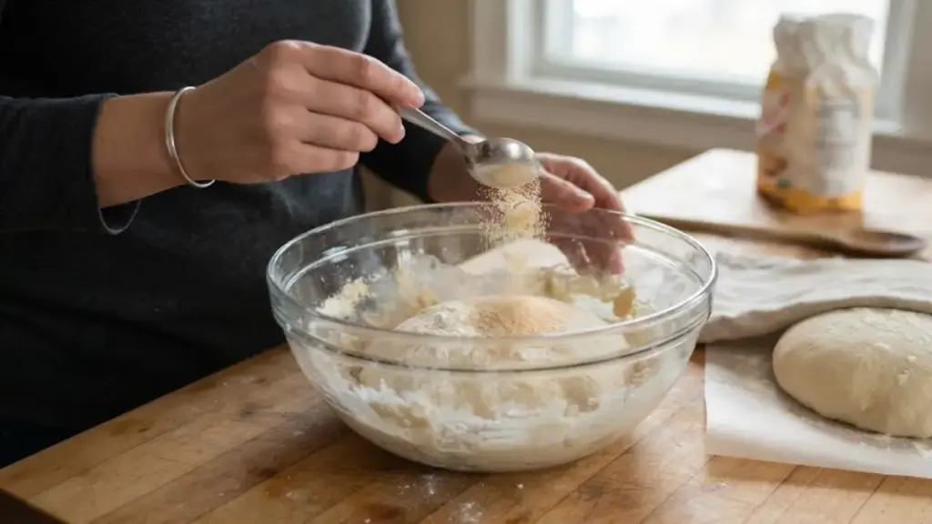 measuring-onion-powder-into-a-glass-bowl-for-dough-seasoning