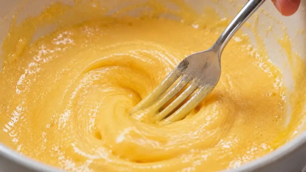 mixing-pastry-batter-quickly-with-a-fork-inside-a-ceramic-bowl