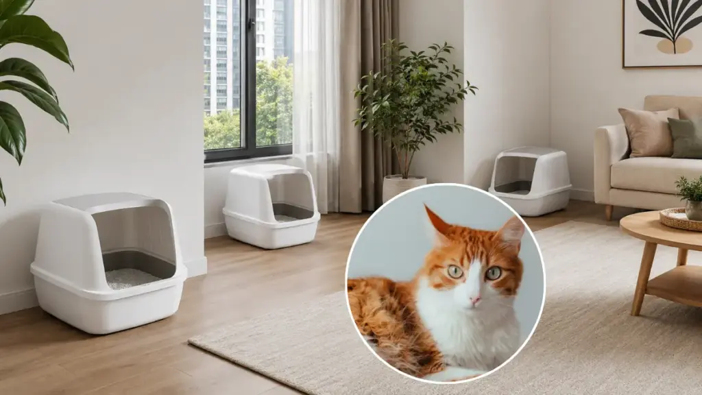 multiple-clean-white-litter-boxes-spaced-across-an-apartment-living-room