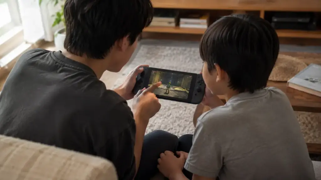 older-brother-showing-younger-sibling-game-puzzle