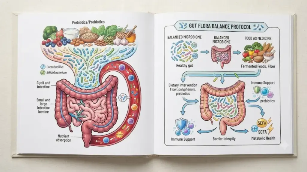 open-gastroenterology-manual-showing-gut-flora-balance-diagrams