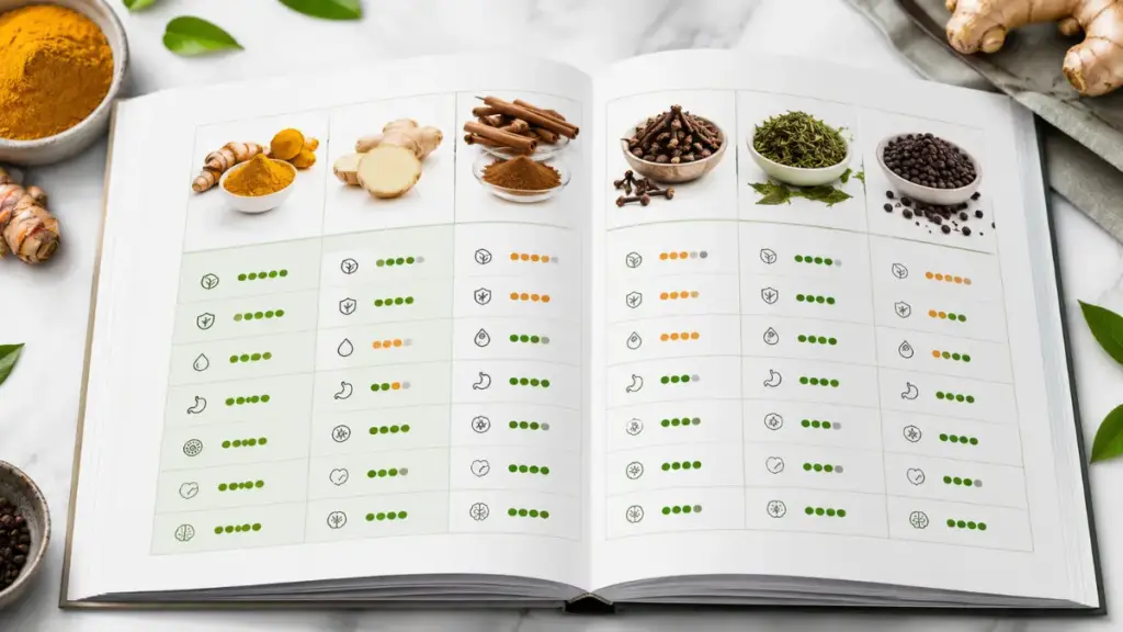 open-health-guide-showing-anti-inflammatory-spice-matrices