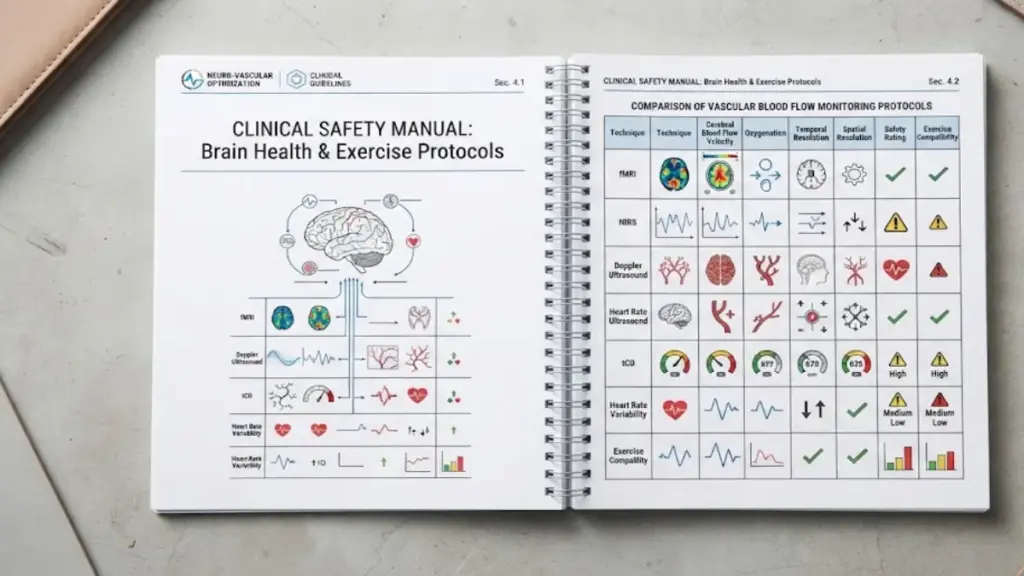 open-medical-manual-showing-cerebral-blood-flow-matrices