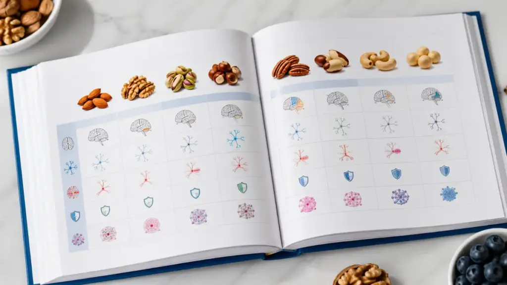 open-medical-manual-showing-nutritional-fatty-acid-matrices