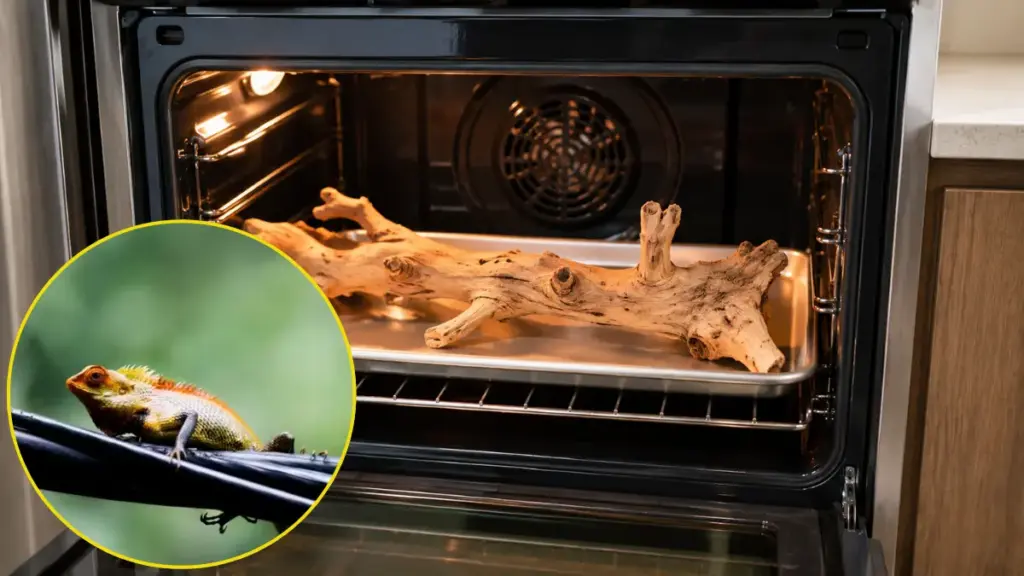 oven-baking-natural-wood-decorations-to-kill-hidden-bearded-dragon-parasites