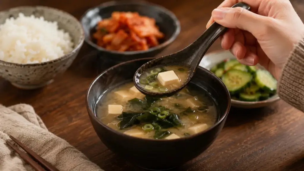 person-holding-a-spoon-of-warm-miso-soup-over-a-table-dkf