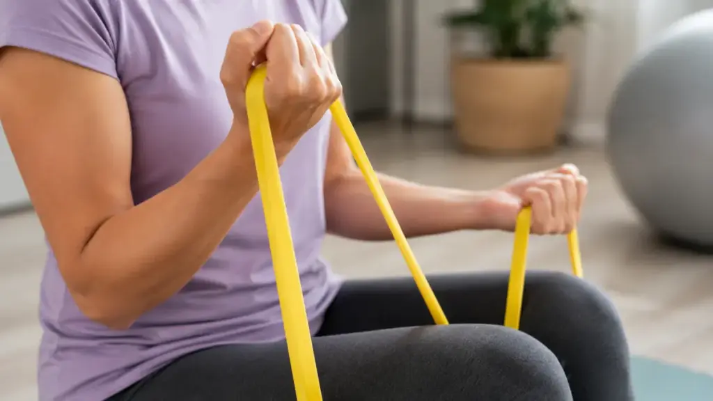 person-performing-bicep-curls-with-a-yellow-resistance-band