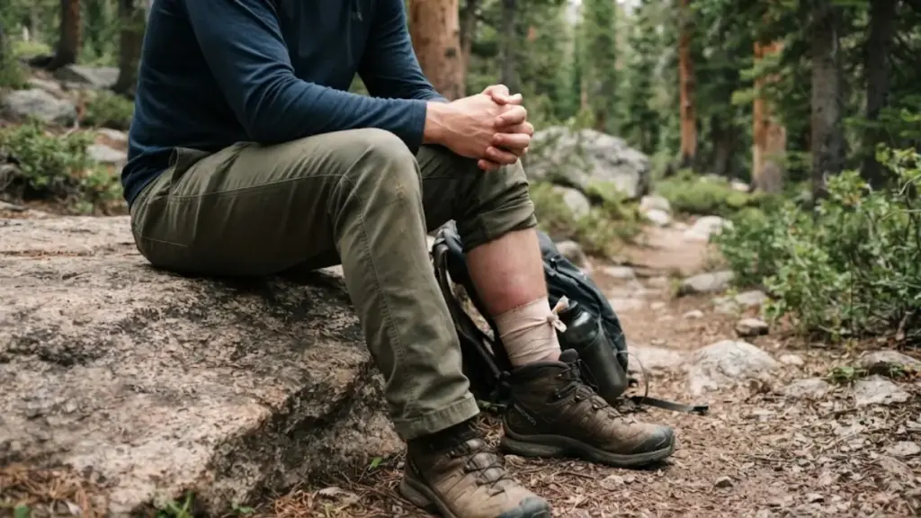 person-sitting-perfectly-still-on-a-rock-to-slow-venom-spread