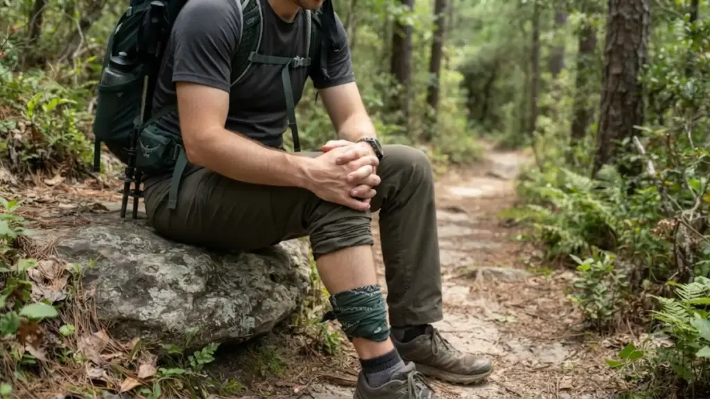 person-sitting-perfectly-still-on-a-rock-to-slow-venom-spread-snake