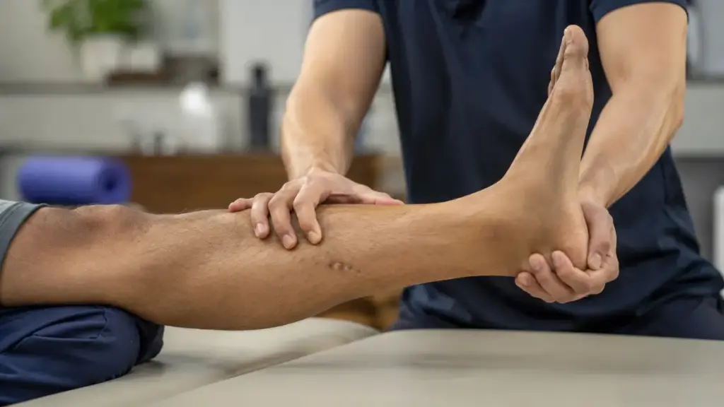 physical-therapist-stretching-a-healing-leg-after-a-snake-bite-injury