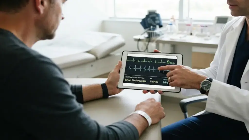 physician-explaining-cardiac-vital-signs-on-a-tablet-screen-to-a-patient
