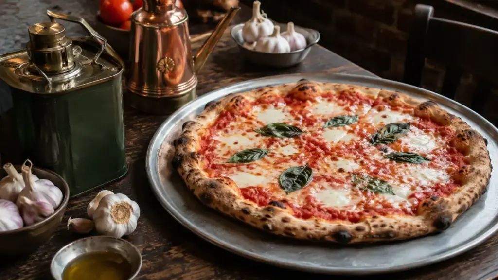 pizza-restaurant-margherita-pie-vintage-tray