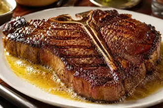 porterhouse steak peter luger sizzling platter
