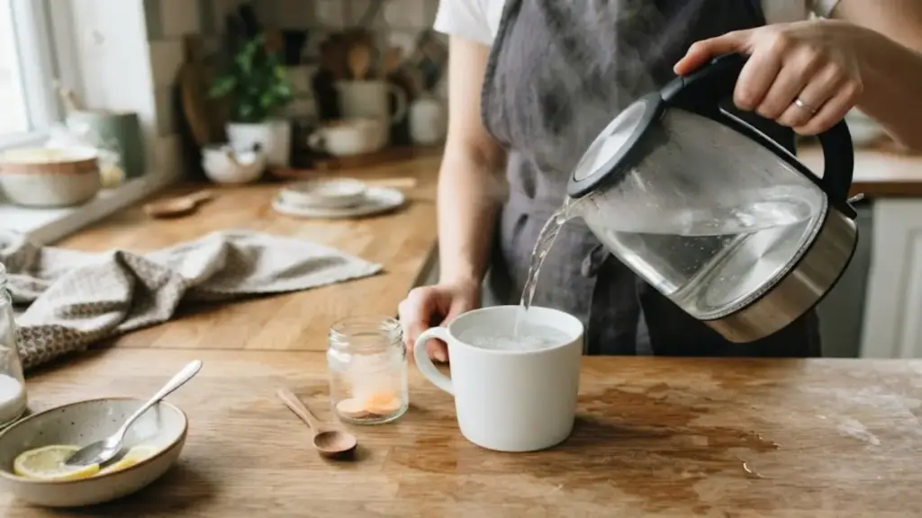 pouring-hot-water-into-a-ceramic-mug-with-electrolyte-tablets
