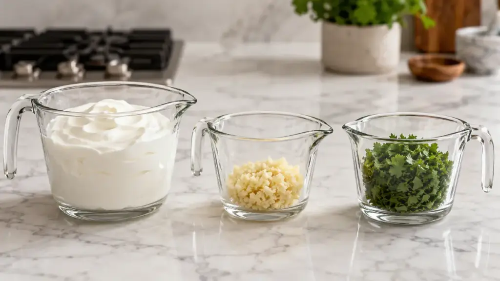 precision-measuring-of-sauce-components-for-a-clean-peruvian-green-salsa-recipe