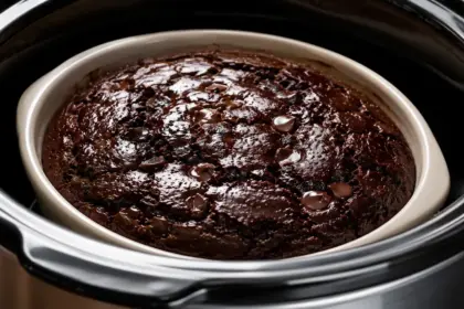 premium chocolate fudge pastry showcasing moist velvety textures from a countertop cooker