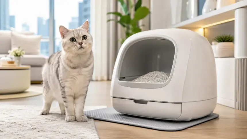 premium clean apartment litter station showcasing proper cat litter metrics