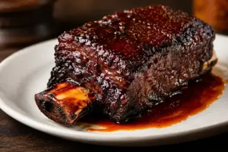 premium glazed caramelized beef short rib showcasing glistening barbecue crust textures for the beef shortrib recipe