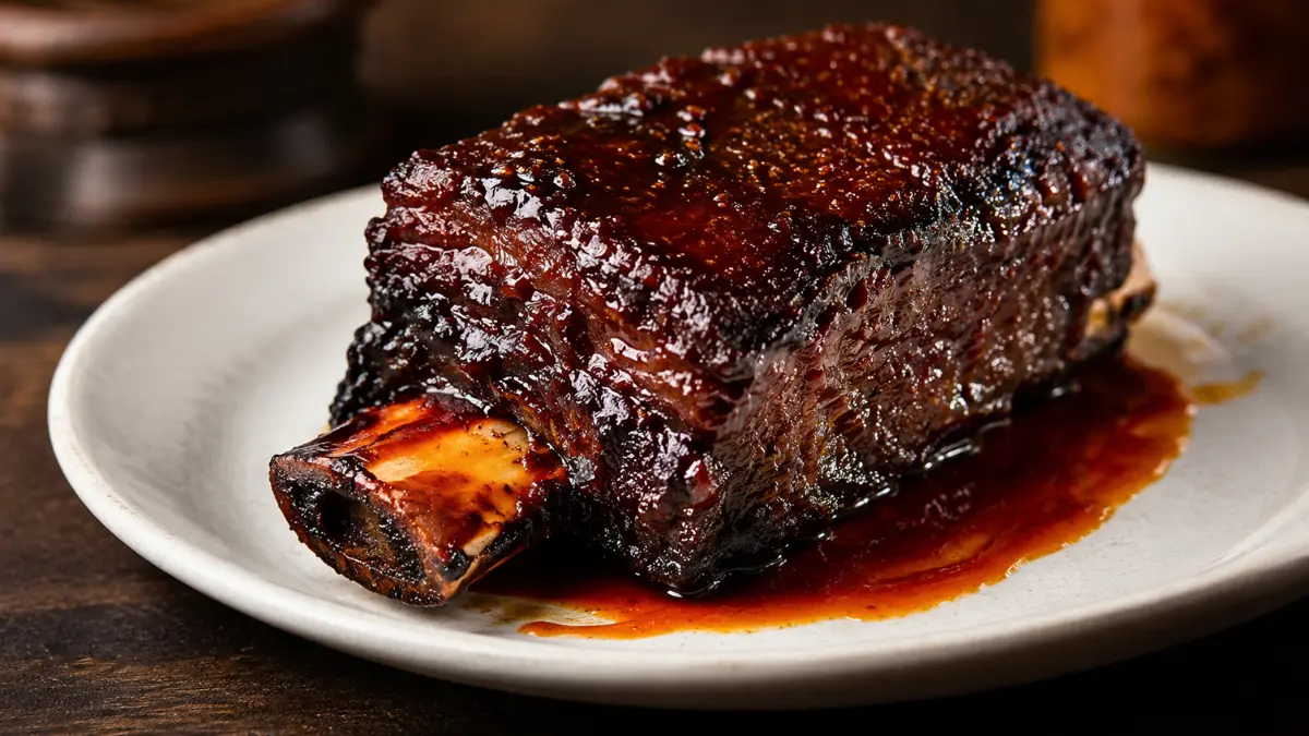 premium glazed caramelized beef short rib showcasing glistening barbecue crust textures for the beef shortrib recipe