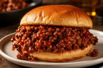 premium glossy sloppyjoe sandwich showcasing vibrant sauce textures and proper meal metrics