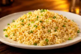premium plated low cost fried rice showcasing vibrant textures and proper left over rice metrics