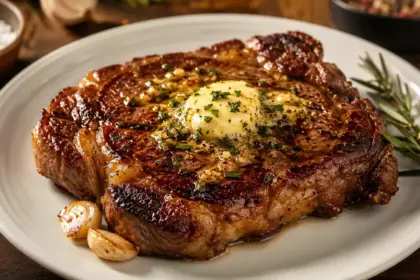 premium seared ribeye steak showcasing vibrant crust textures and proper recipe quick metrics