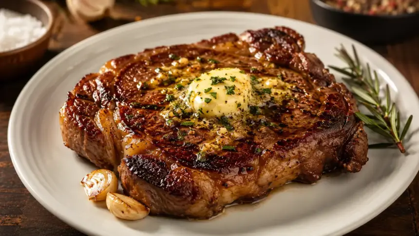 premium seared ribeye steak showcasing vibrant crust textures and proper recipe quick metrics