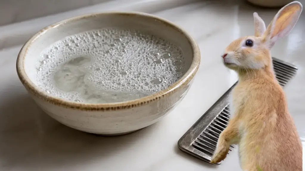 preparing-original-dish-soap-liquid-traps-to-neutralize-extracted-parasites-in-a-rabbit-flea-treatment