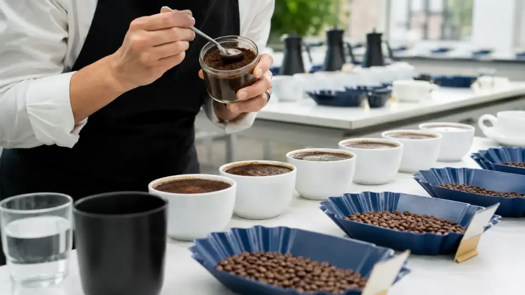 professional-coffee-cupping-and-grading-session-to-score-rare-very-expensive-coffee-lots