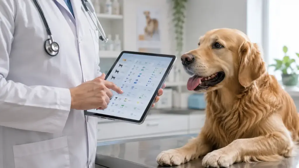 professional-veterinary-consultation-to-review-puppy-housebreaking-habit-logs