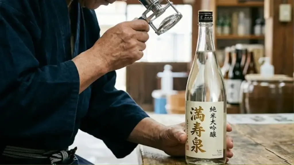 quality-expert-inspecting-premium-clear-sake-using-a-specialized-magnifying-lens
