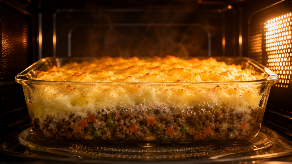  microwaving-shepherds-pie-layered-dish