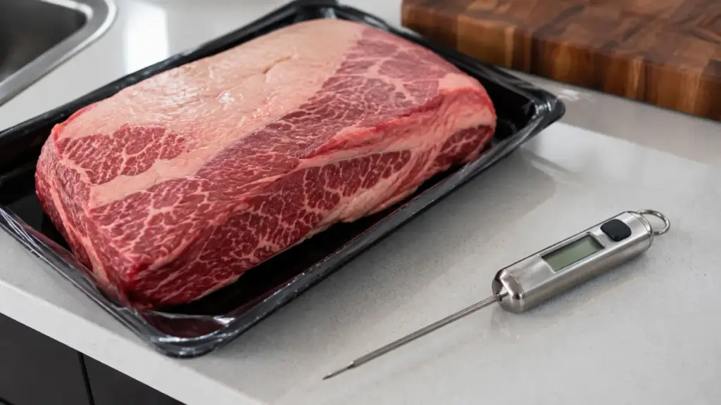 raw-beef-brisket-arranged-with-digital-thermometer-to-evaluate-quick-meal-hazards