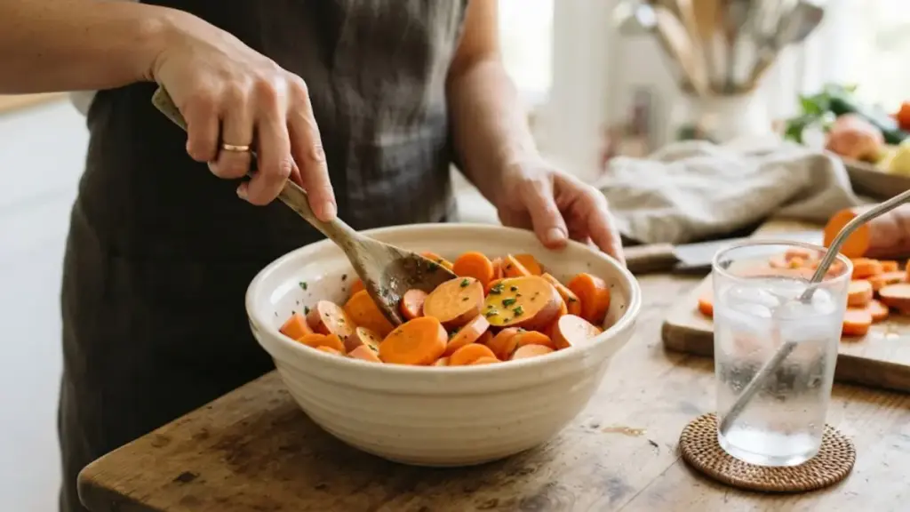 raw-carrots-and-a-glass-of-water-on-a-table