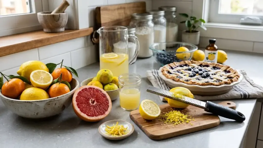 raw-citrus-fruits-and-kitchen-tools-arranged-neatly-on-a-countertop