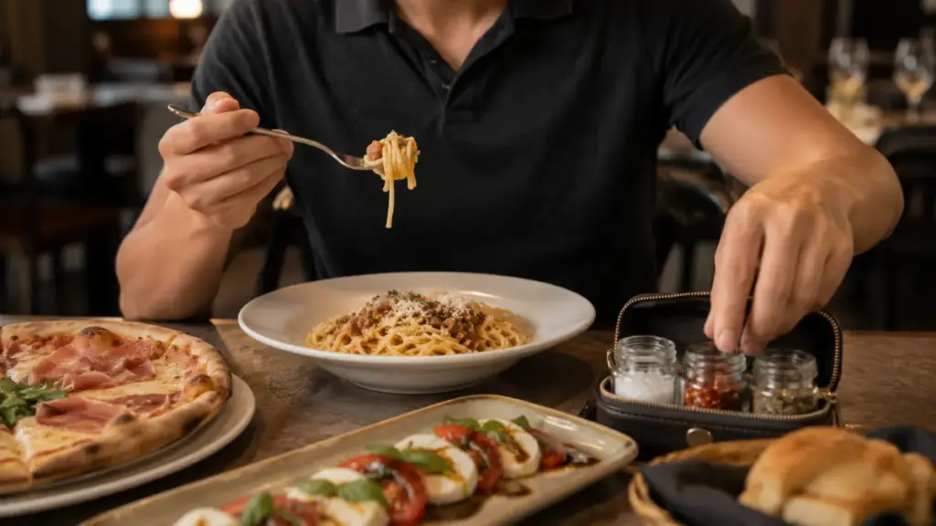 restaurant-food-diner-tasting-first-bite-before-seasoning