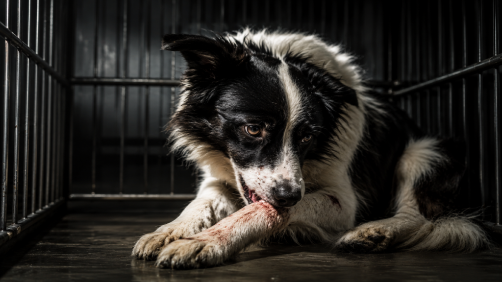Self-mutilation driven by the harmful effects of a canine kennel