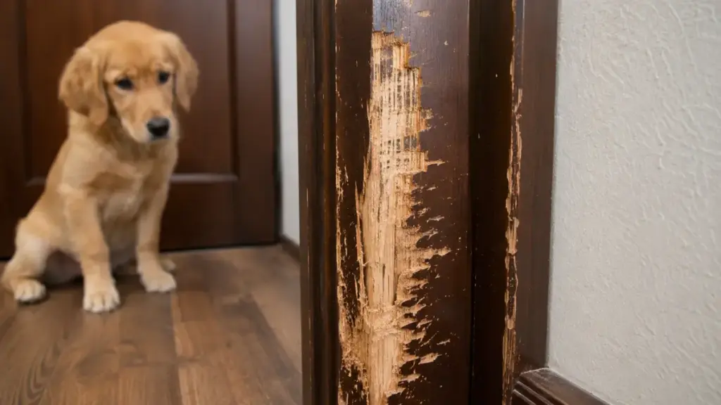 severe-wooden-door-frame-scratches-caused-by-indoor-canine-separation-anxiety