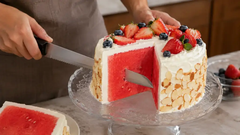 slicing-a-perfectly-set-no-bake-dessert-with-a-warm-knife-for-a-water-melon-cake
